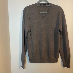 Saks Fifth Avenue Charcoal V-Neck Sweater